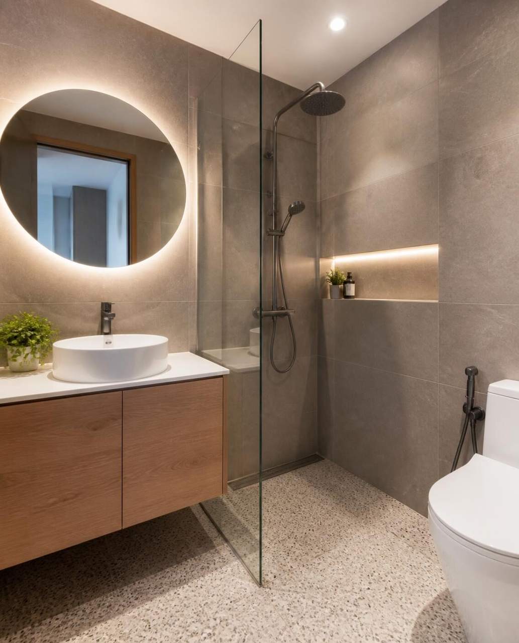 Contemporary bathroom 3D render
